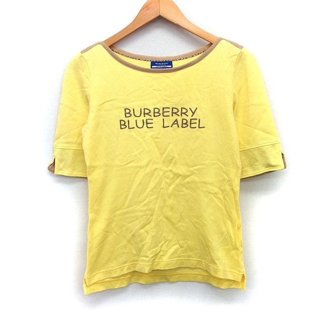 BURBERRY BLUE LABEL バーバリー　カットソー　イエロー　半袖 Tシャツ五分袖BURBERRY BLUE LABEL
