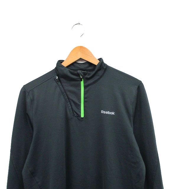 リーボック Reebok ジャージ 長袖 ハーフジップ シンプル S チャコールグレー /KT31 レディース