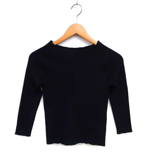 JUSGLITTY クロップド5分袖ニット 5分袖シアーブラウスレイヤード