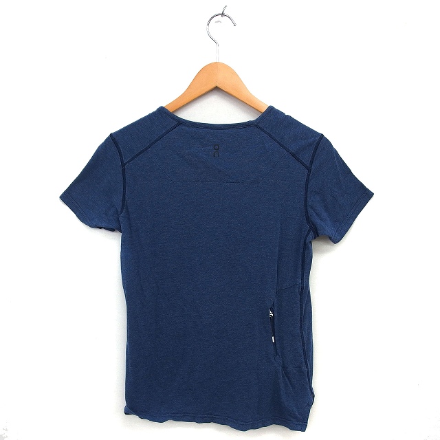 オン ON ランニングウェア カットソー Tシャツ スリット ラウンドネック ストレッチ 半袖 M 紺 ネイビー /NT11 レディース