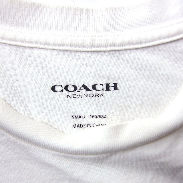 コーチ COACH 国内正規品 ロゴ プリント Tシャツ カットソー クルーネック 半袖 コットン 綿 S ホワイト 白 /FT8 レディース