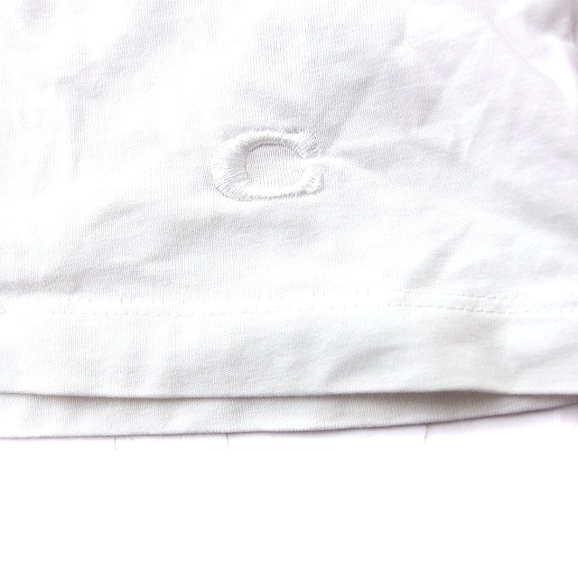 コーチ COACH 国内正規品 ロゴ プリント Tシャツ カットソー クルーネック 半袖 コットン 綿 S ホワイト 白 /FT8 レディース