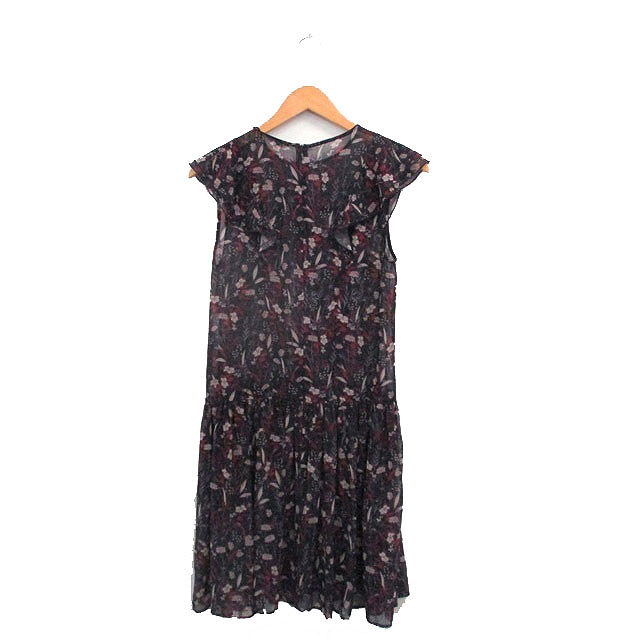 新品★半額以下★完売今期新作！TARA JARMON ネイビー花柄ワンピースタラ タラジャーモン TARA JARMON ワンピース 半袖 ロング フリル