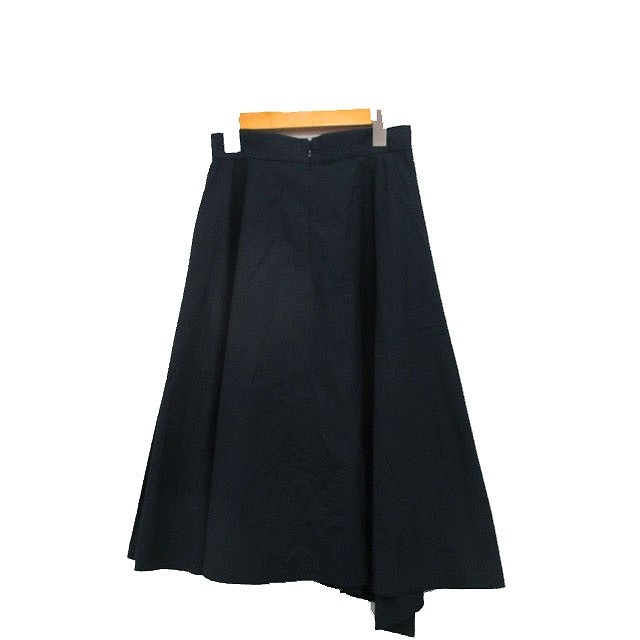 エフデ ef-de フレア スカート ロング アシンメトリー コットン シンプル 7 ネイビー 紺 /KT24 レディース