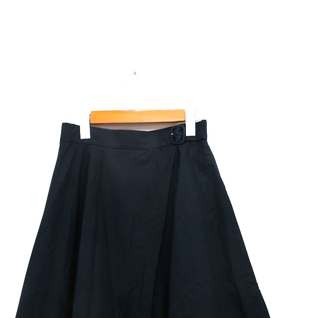 エフデ ef-de フレア スカート ロング アシンメトリー コットン シンプル 7 ネイビー 紺 /KT24 レディース