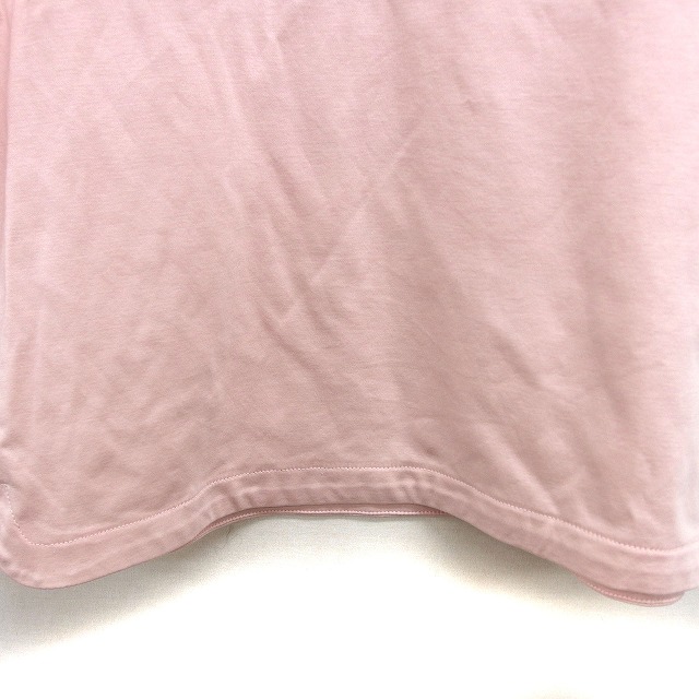 エフデ ef-de ボートネック カットソー Tシャツ リボン スリット コットン混 五分袖 9 ピンク /NT19 レディース