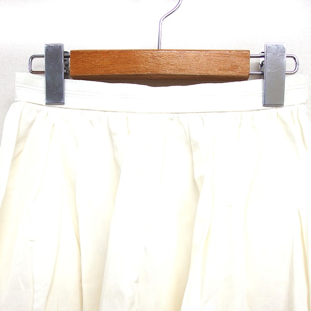 エフデ ef-de フレア スカート ひざ丈 透け感 ギャザー バックジップ 7 オフホワイト /NT26 レディース