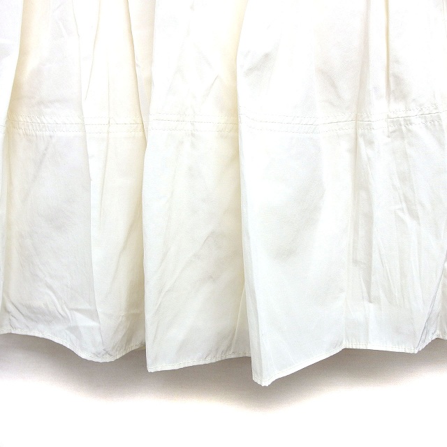 エフデ ef-de フレア スカート ひざ丈 透け感 ギャザー バックジップ 7 オフホワイト /NT26 レディース