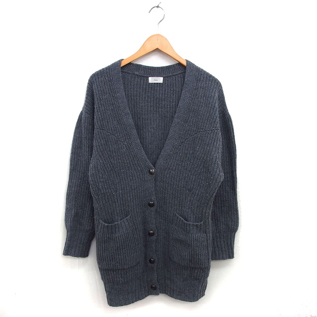 IENA(イエナ)ウール ロング ニット カーディガン 新品同様 綺麗なブルーグリーン 美品IENA ニット コットン ウール カーディガン リボン イエナ IENA