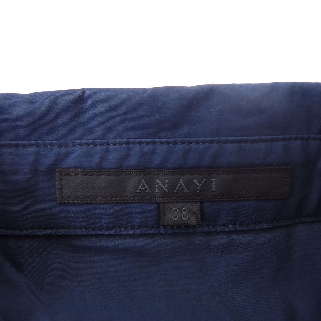 アナイ ANAYI フラワー ビジュー シャツ ブラウス 長袖 コットン 綿 38