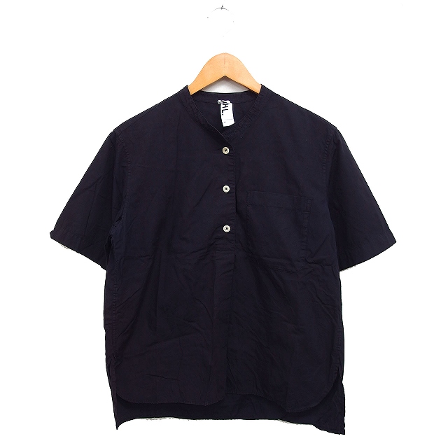 マーガレットハウエル MHL. バンドカラー シャツ ブラウス 半袖 無地