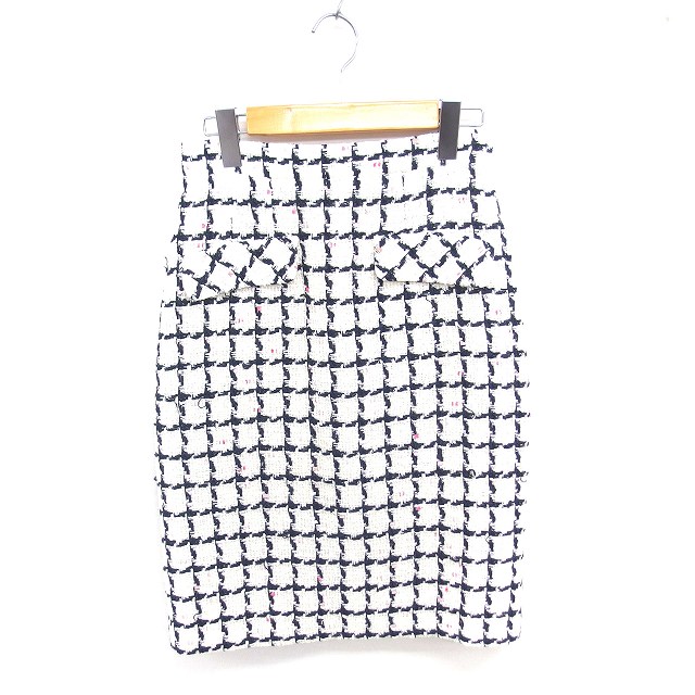 デビュー ド フィオレ Debut de Fiore タイト スカート チェック ひざ