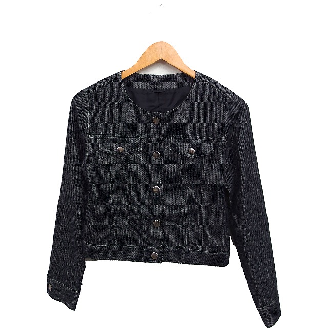 ANAYI ノーカラージャケット 黒38 ノーカラー ジャケット |ANAYI