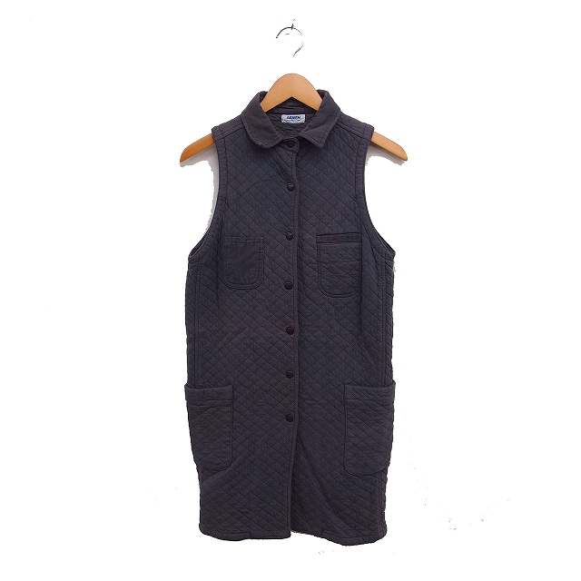 ネイビー花型キルティングベストサイズ40 ネイビー花型キルティング