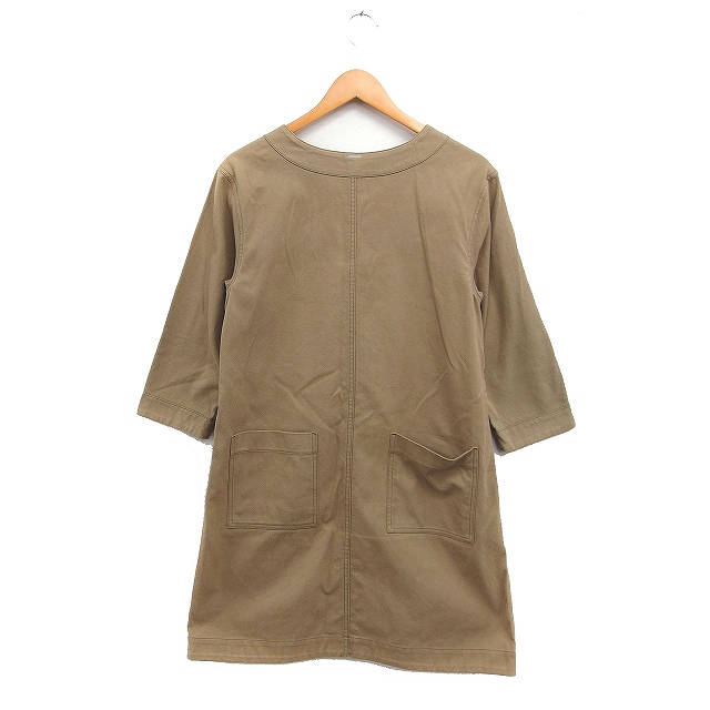 ☆美品☆MHL.コットン ワンピース 定価30,800円 ひざ丈 七分袖 黒