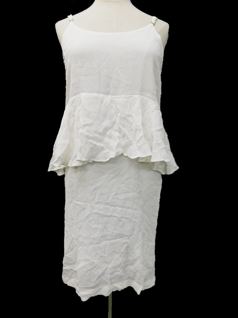 ミスティック Mystic ワンピース Iライン キャミワンピ フリル ひざ丈 F 白 ホワイト レディース 173 ベクトルパーク