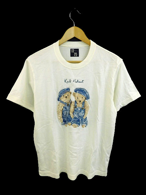 カールヘルム Karl Helmut シャツ Tシャツ ラウンドネック プリント 半袖 M 白 ホワイト メンズ 173 ベクトルパーク