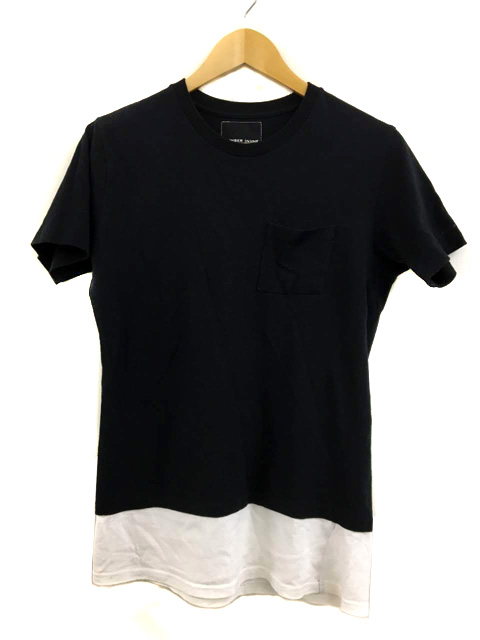 ナンバーナイン Number N Ine Denim Tシャツ クルーネック レイヤード バイカラー 半袖 S 黒 白 ブラック ホワイト メンズ 173 ベクトルパーク