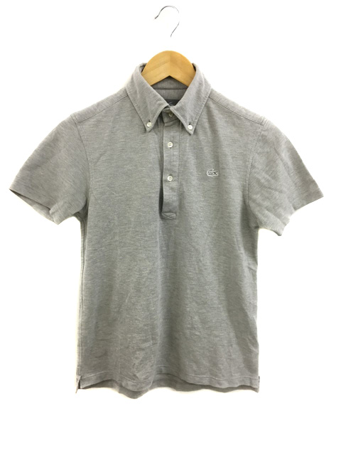 ラコステ Lacoste ポロシャツ ボタンダウン 刺繍 半袖 2 グレー メンズ 173 ベクトルパーク
