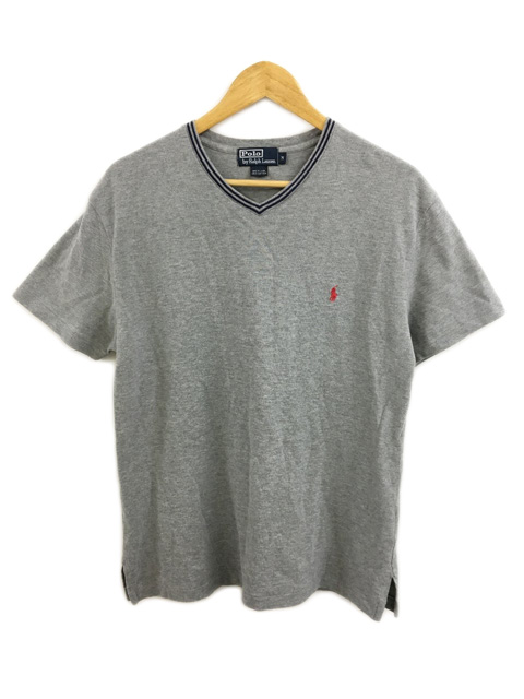 ポロ バイ ラルフローレン Polo By Ralph Lauren Tシャツ Vネック ブランドロゴ 半袖 M グレー 紺 ネイビー メンズ 173 ベクトルパーク