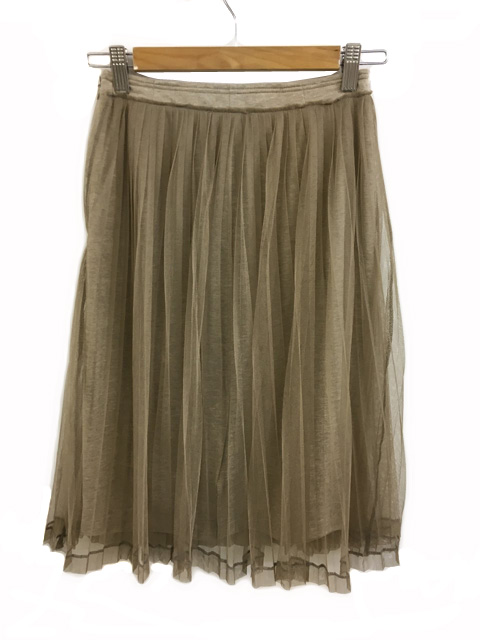 チャオパニック Ciaopanic スカート プリーツ ひざ丈 チュール 無地 S ベージュ 茶 ブラウン レディース 173 ベクトルパーク
