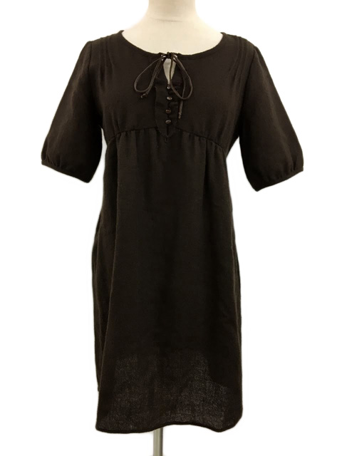 メルローズクレール Melrose Claire ワンピース ミニ ウール 半袖 3 茶 ブラウン レディース 173 ベクトルパーク