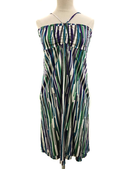 ボールジー Ballsey トゥモローランド ワンピース Iライン ミニ ベアトップ 総柄 38 緑 紺 グリーン ネイビー レディース 173 ベクトルパーク