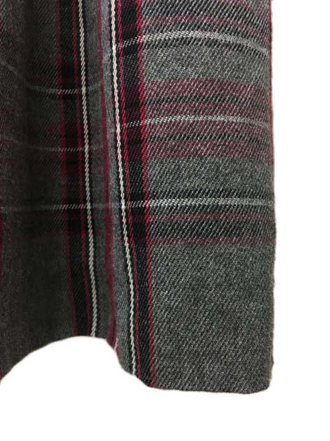 ロペピクニック Rope Picnic ワンピース フレア 丸襟 ひざ丈 チェック 長袖 38 グレー 赤 レッド レディース 173 ベクトルパーク