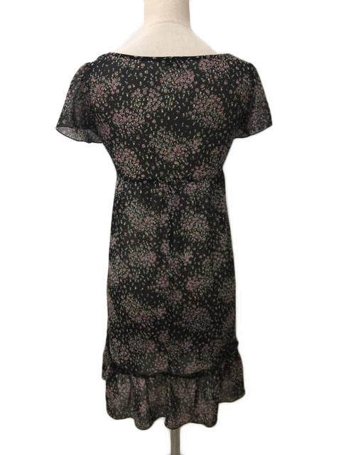 カールパークレーン Karl Park Lane ワンピース フレア ミニ スクエアネック シースルー レース 花柄 半袖 7 黒 ピンク ブラック レディース 173 ベクトルパーク