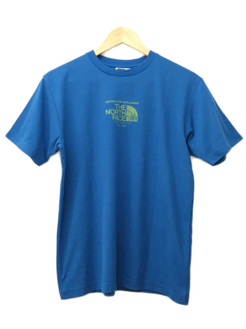 ノースフェイス 半袖Tシャツ メンズ M ブルー青 プリントロゴ 美品 ザノースフェイス THE NORTH FACE カラフルロゴティー Tシャツ