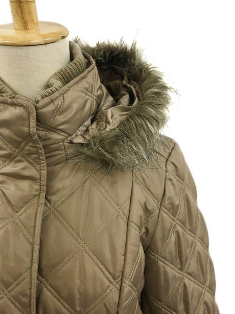 ハッシュアッシュ Hushush コート キルティング 中わた フード フェイクファー ジップアップ 長袖 3 ベージュ レディース 173 ベクトルパーク