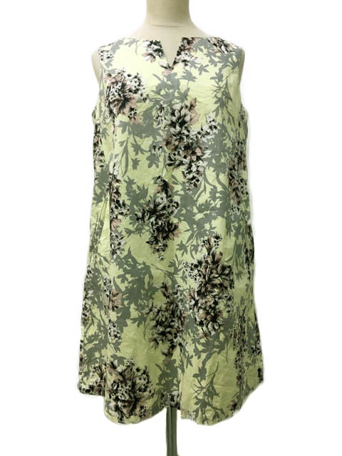 トランテアン ソン ドゥ モード 31 Sons De Mode ワンピース Iライン ミニ 花柄 総柄 ノースリーブ 36 黄 グレー イエロー レディース 173 ベクトルパーク