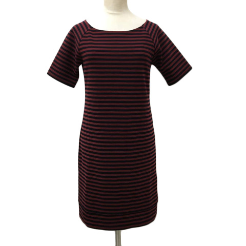 イエナ スローブ Iena Slobe ワンピース ニット ボートネック ミニ ボーダー 半袖 赤 黒 レッド ブラック レディース 173 ベクトルパーク