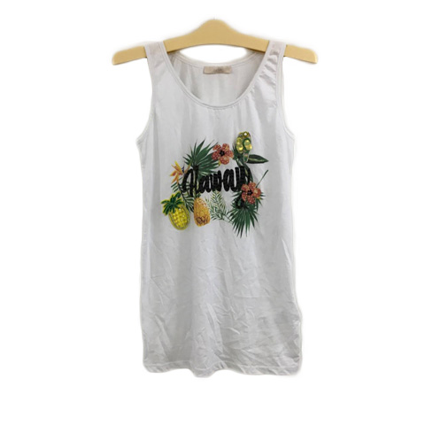 フライガールズ FLY GIRLS タンクトップ プリント ビジュー スパンコール XS 白 ホワイト レディース