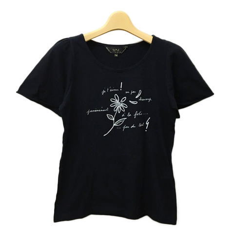 トゥービーバイアニエスベー To B By Agnes B Tシャツ カットソー クルーネック プリント 半袖 Tu 黒 白 ブラック ホワイト レディース 173 ベクトルパーク