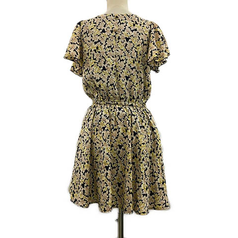 マジェスティックレゴン Majestic Legon ワンピース フレア ミニ フレアスリーブ 花柄 Free 黒 ピンク ブラック レディース 173 ベクトルパーク