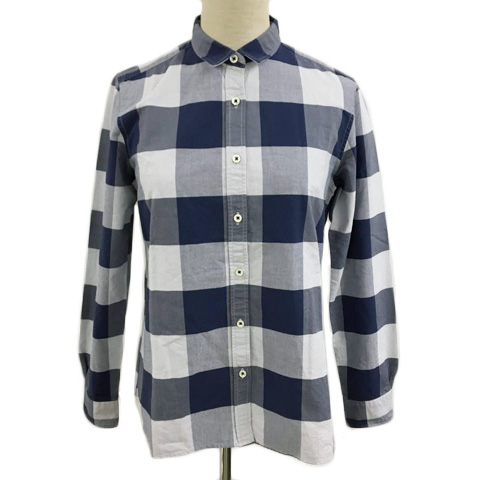 マリンフランセーズ La Marine Francaise シャツ スタンダード チェック 長袖 紺 グレー ネイビー レディース 173 ベクトルパーク