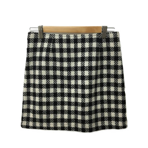 Riahn Avoir Golf スカート 台形 ミニ インナーパンツ付き ゴルフウェア 総柄 ウール 36 白 黒 ホワイト ブラック レディース 173 ベクトルパーク