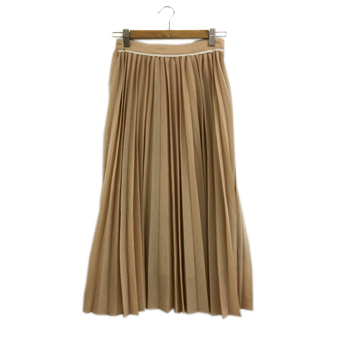 ダブリュー W Nano Universe スカート プリーツ ロング 38 ベージュ レディース 173 ベクトルパーク