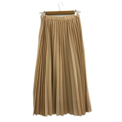 ダブリュー W Nano Universe スカート プリーツ ロング 38 ベージュ レディース 173 ベクトルパーク