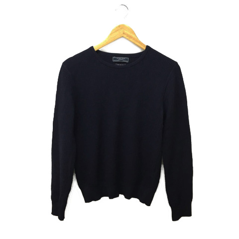 ザラマン Zara Man セーター ニット プルオーバー クルーネック ワッフル リブ ウール 長袖 紺 ネイビー メンズ 173 ベクトルパーク