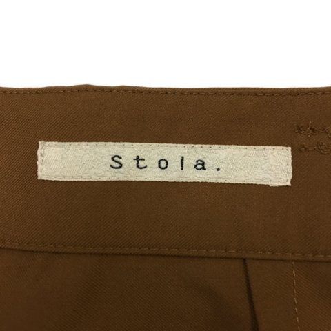 ストラ Stola パンツ ワイド ガウチョ クロップド タック ラップ風 無地 リボンベルト 36 テラコッタ 茶 ブラウン レディース 173 ベクトルパーク