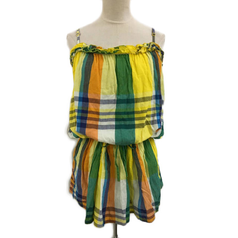 ナイスクラップ Nice Claup ワンピース フレア キャミソール チュニック ミニ チェック マルチカラー ノースリーブ M 黄 緑 イエロー グリーン レディース 173 ベクトルパーク ナイスクラップ Nice Claup ワンピース フレア キャミソール チュニック ミニ チェック マルチカラー ノースリーブ M 黄 緑 イエロー グリーン レディース 173 ベクトルパーク