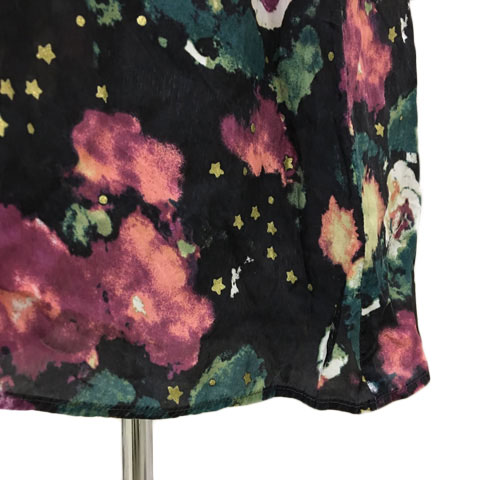 ビュルデサボン Bulle De Savon ワンピース Aライン ミニ 総柄 ラメ ノースリーブ F 黒 紫 ブラック パープル レディース 173 ベクトルパーク