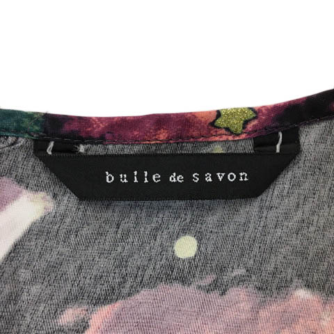 ビュルデサボン Bulle De Savon ワンピース Aライン ミニ 総柄 ラメ ノースリーブ F 黒 紫 ブラック パープル レディース 173 ベクトルパーク