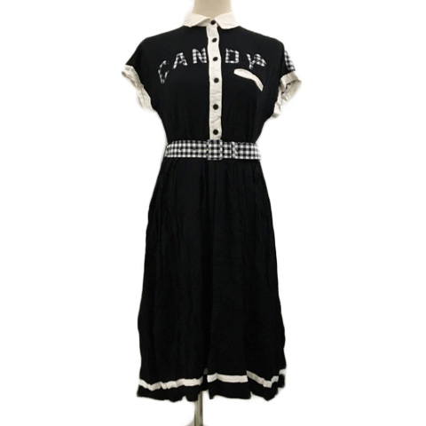 キャンディストリッパー Candy Stripper ワンピース フレア Aライン ロング 切替 チェック 無地 刺繍 ベルト 半袖 S 黒 白 ブラック ホワイト レディース 173 ベクトルパーク キャンディストリッパー Candy Stripper ワンピース フレア Aライン ロング 切替 チェック 無地 刺繍 ベルト 半袖 S 黒 白 ブラック ホワイト レディース 173 ベクトルパーク