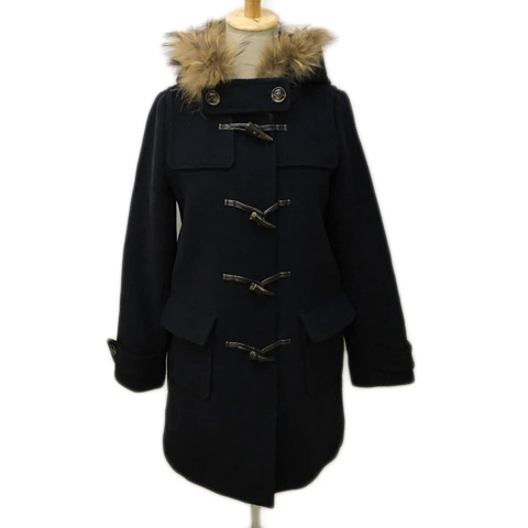 マーキュリーデュオ Mercuryduo コート ダッフルコート ファー チャイニーズラクーン ウール 長袖 S 黒 ブラック レディース 173 ベクトルパーク