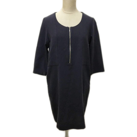 フローレント Florent ワンピース Iライン ミニ Uネック ハーフジップ 無地 七分袖 36 紺 ネイビー レディース 173 ベクトルパーク フローレント Florent ワンピース Iライン ミニ Uネック ハーフジップ 無地 七分袖 36 紺 ネイビー レディース 173 ベクトルパーク