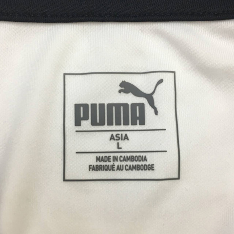 プーマ Puma Tシャツ カットソー プルオーバー クルーネック スポーツウェア プリント ロゴマーク 長袖 L 白 黒 ホワイト ブラック メンズ 173 ベクトルパーク