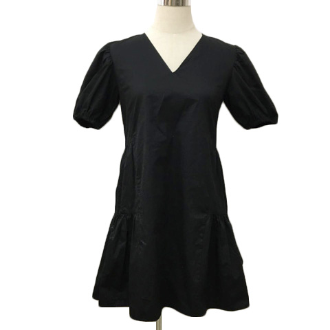 ザラ Zara ワンピース Aライン ミニ ティアード 無地 半袖 Usa Xs 黒 ブラック レディース 173 ベクトルパーク